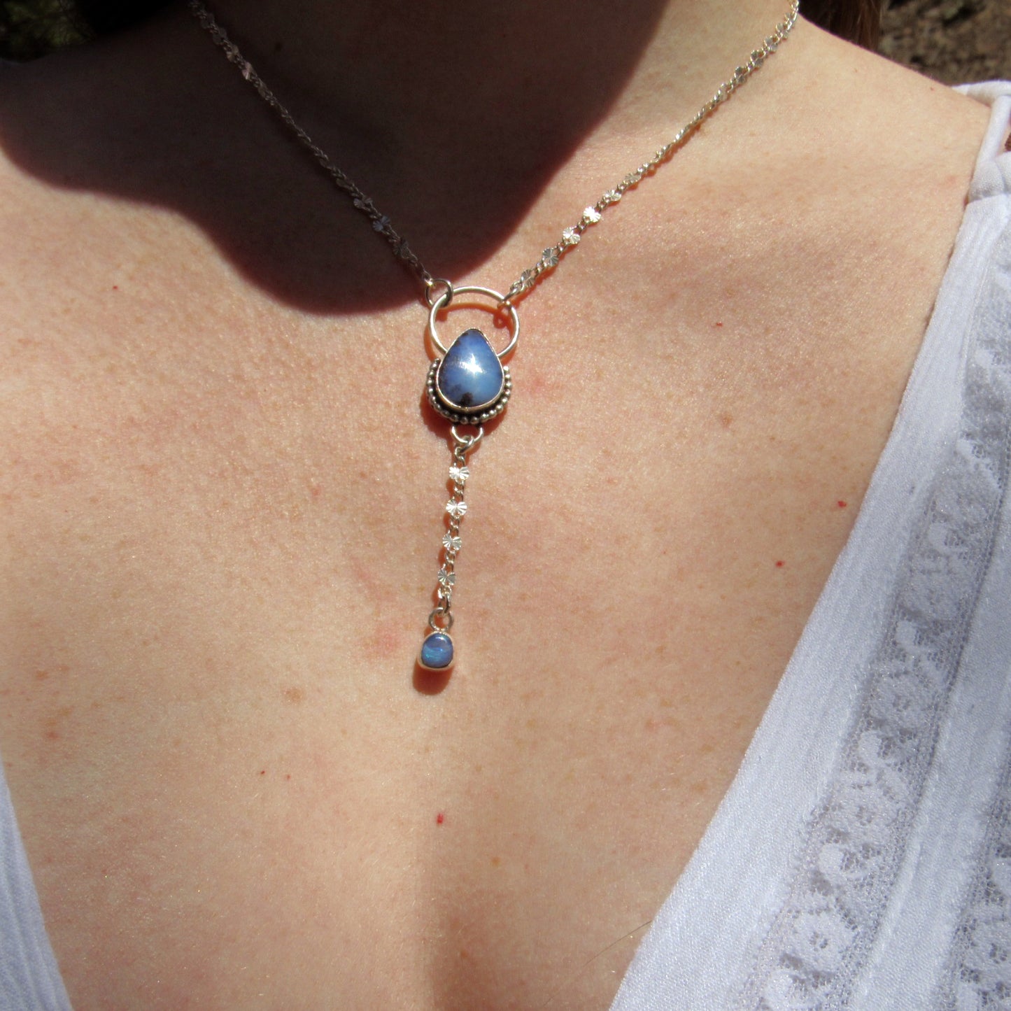 Opal Lariat Necklace