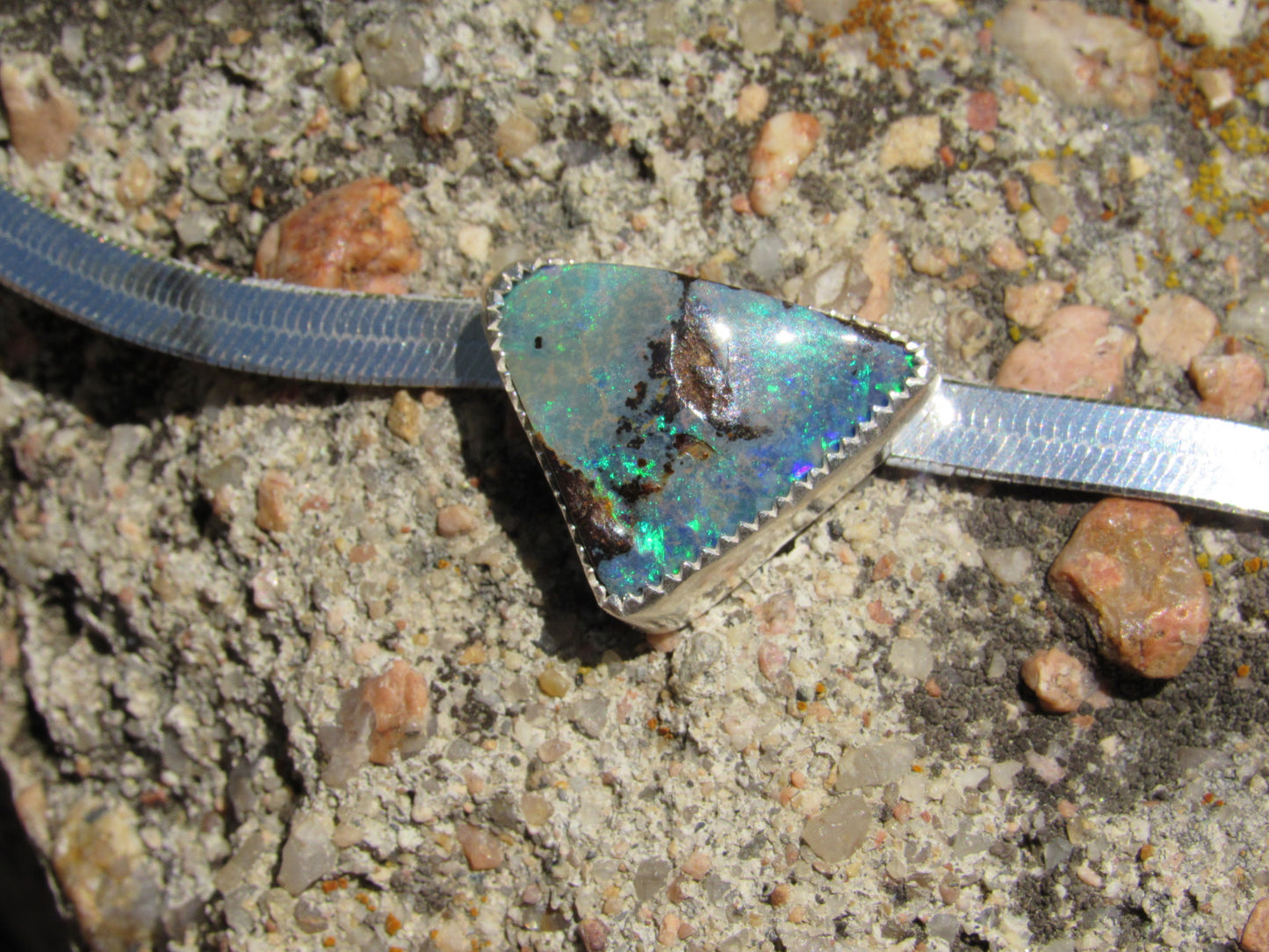 Opal Herringbone Necklace