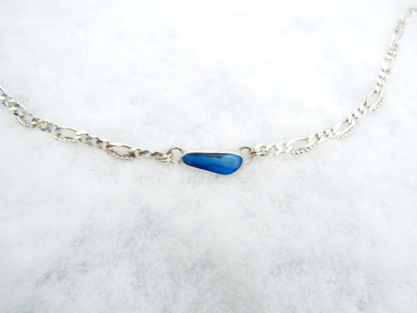 Australian Opal on Lace Figaro Chain
