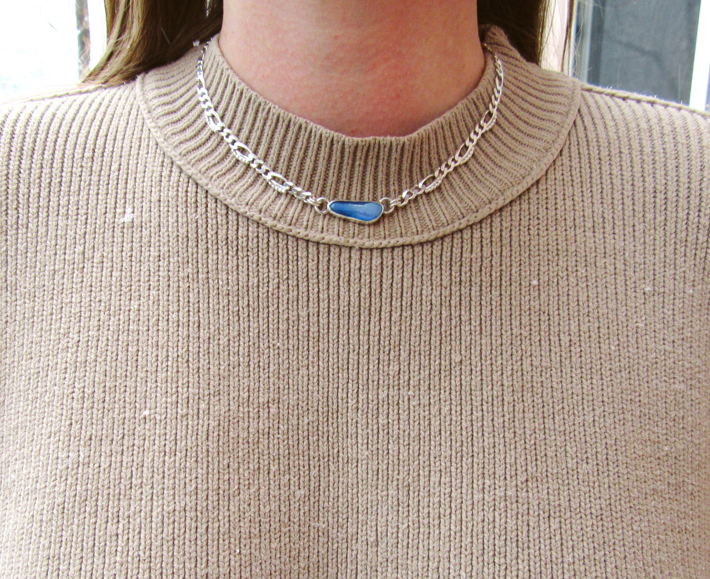 Australian Opal on Lace Figaro Chain
