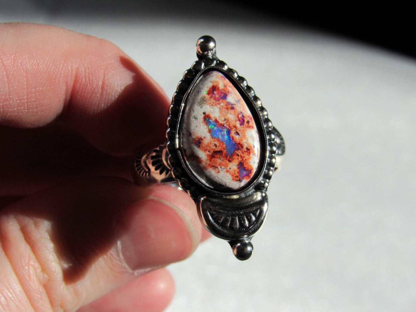 Fire Opal Ring - Finish in Your Size