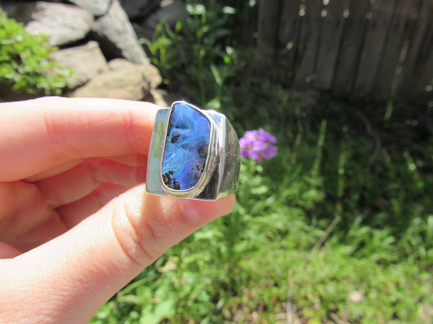 Australian Opal Signet Ring - Size 7