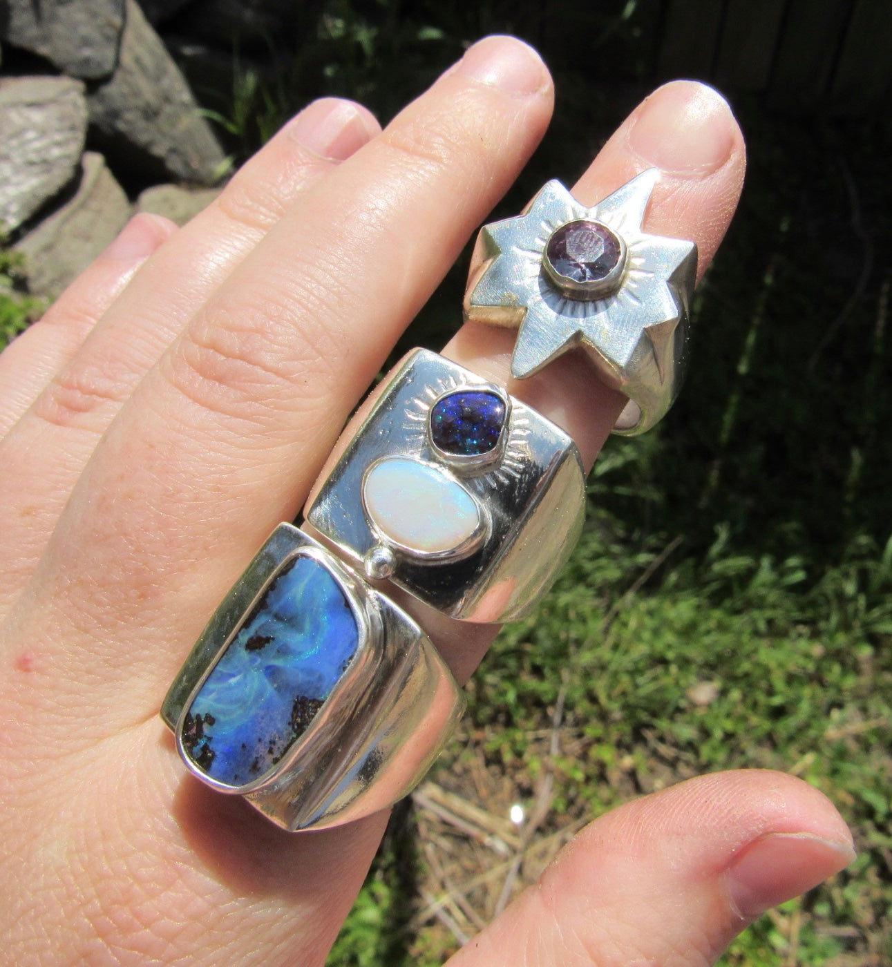 Australian Opal Signet Ring - Size 7