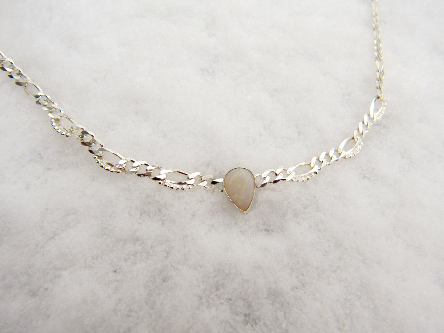 Australian Opal on Lace Figaro Chain