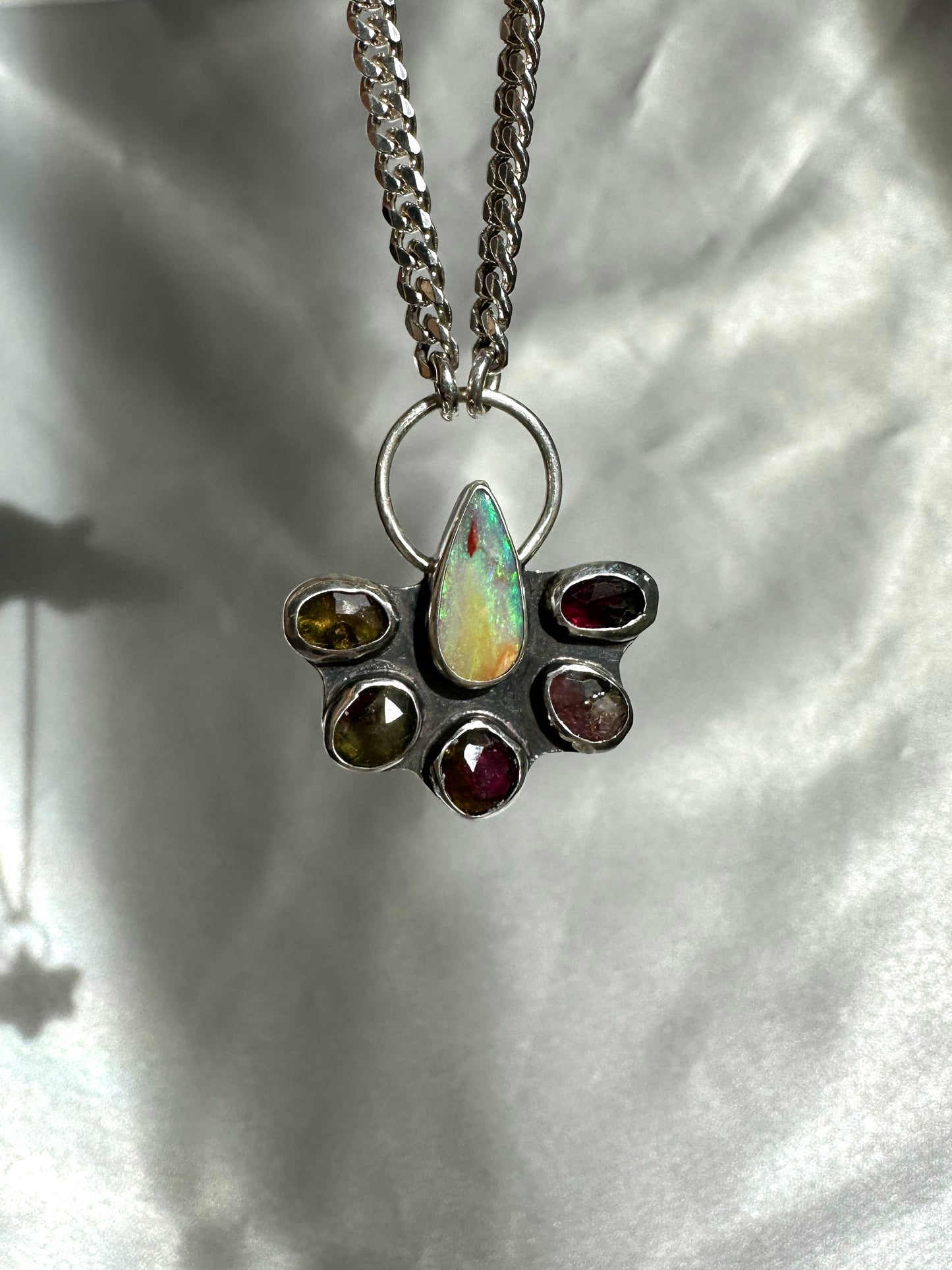 Bloom Necklace in Pipe Opal & Tourmaline