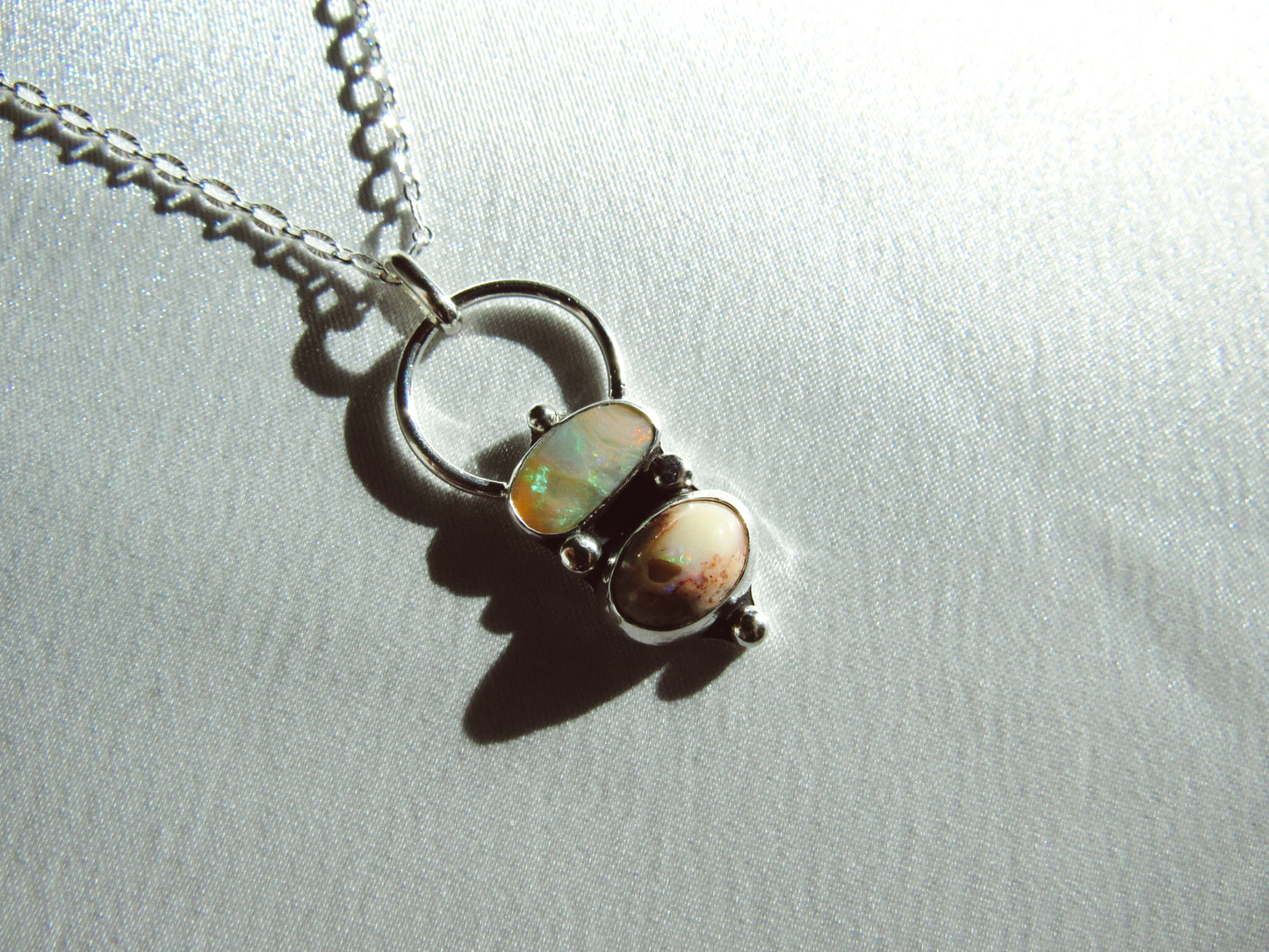 Australian Opal & Fire Opal Pendant #2