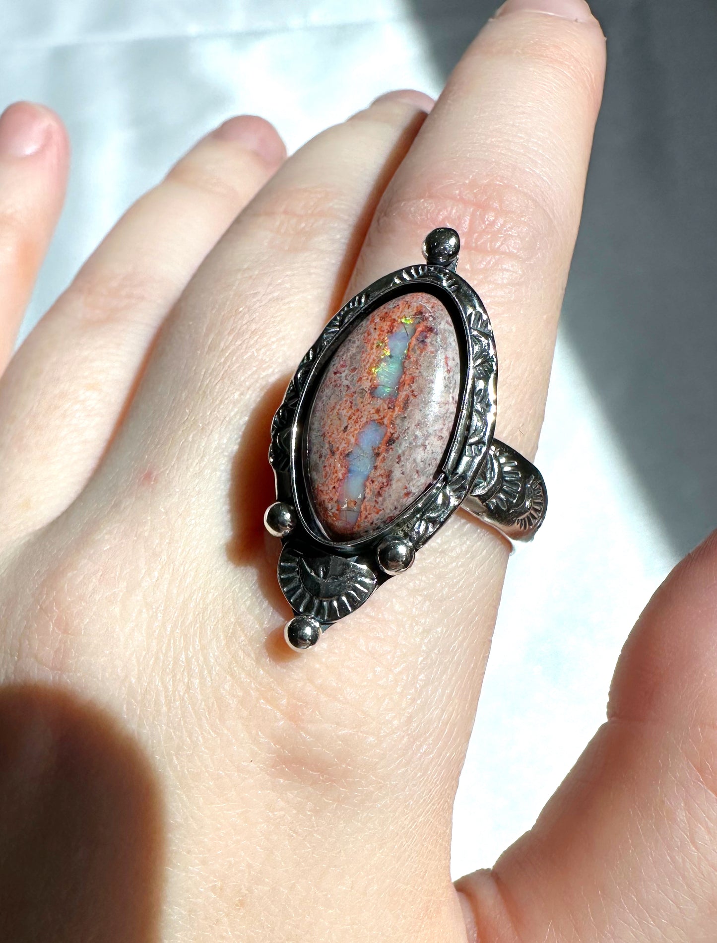 Fire Opal Ring - Finish in Your Size