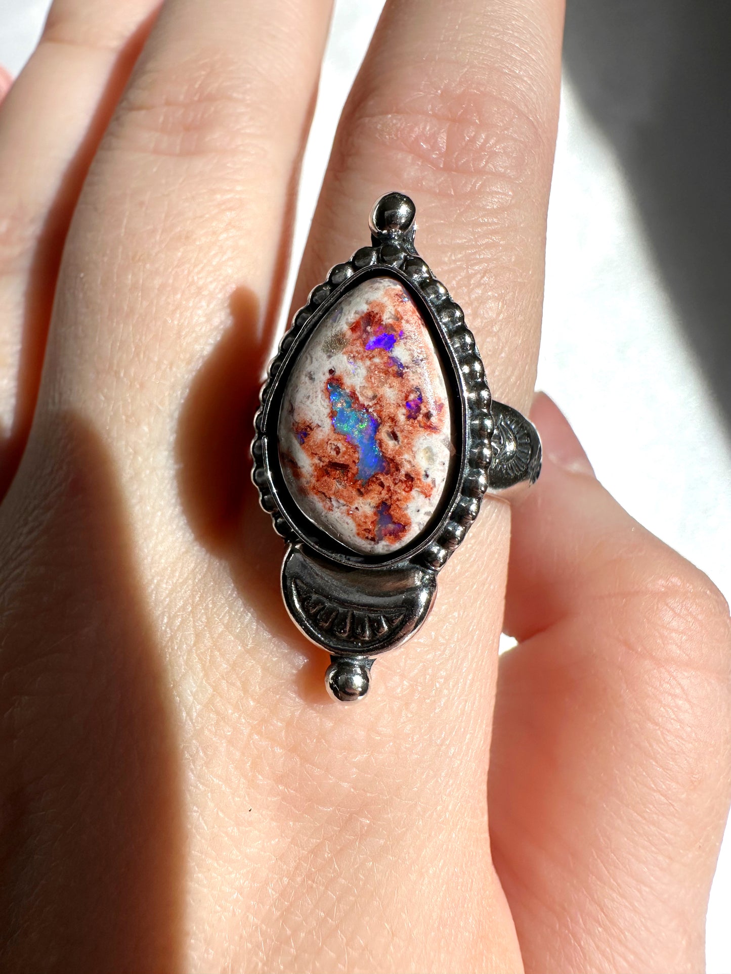 Fire Opal Ring - Finish in Your Size