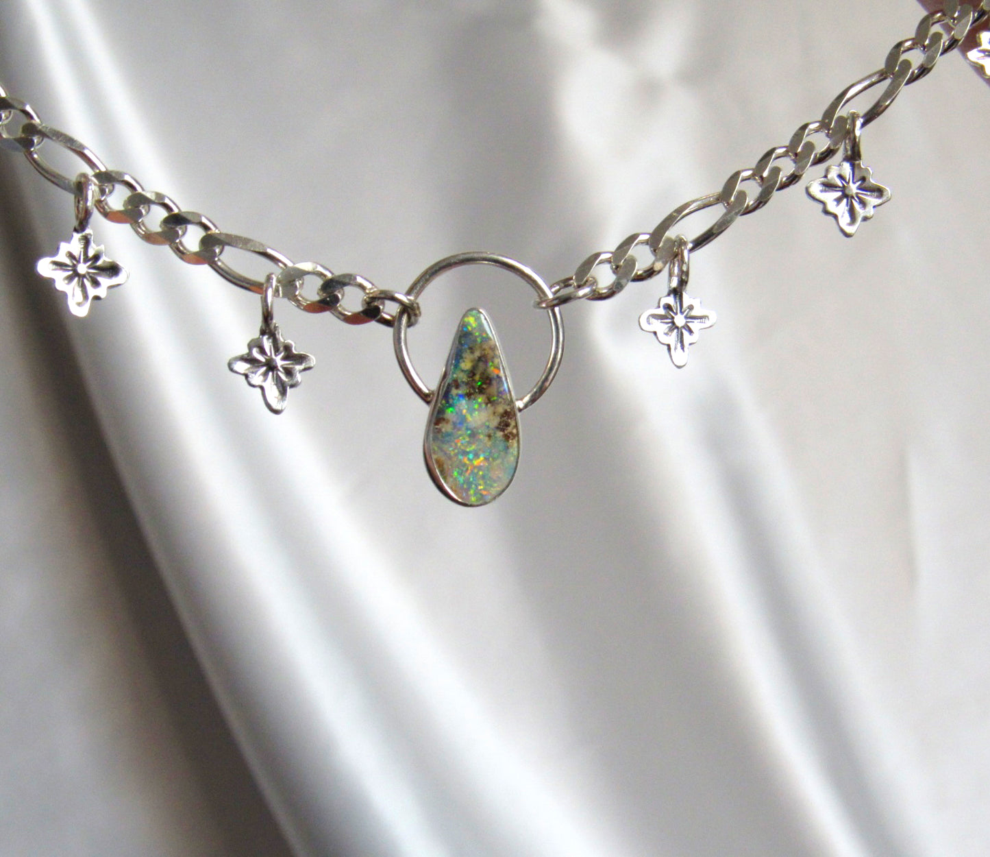 Australian Opal Star Charm Necklace