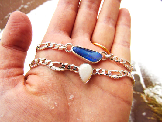 Australian Opal on Lace Figaro Chain