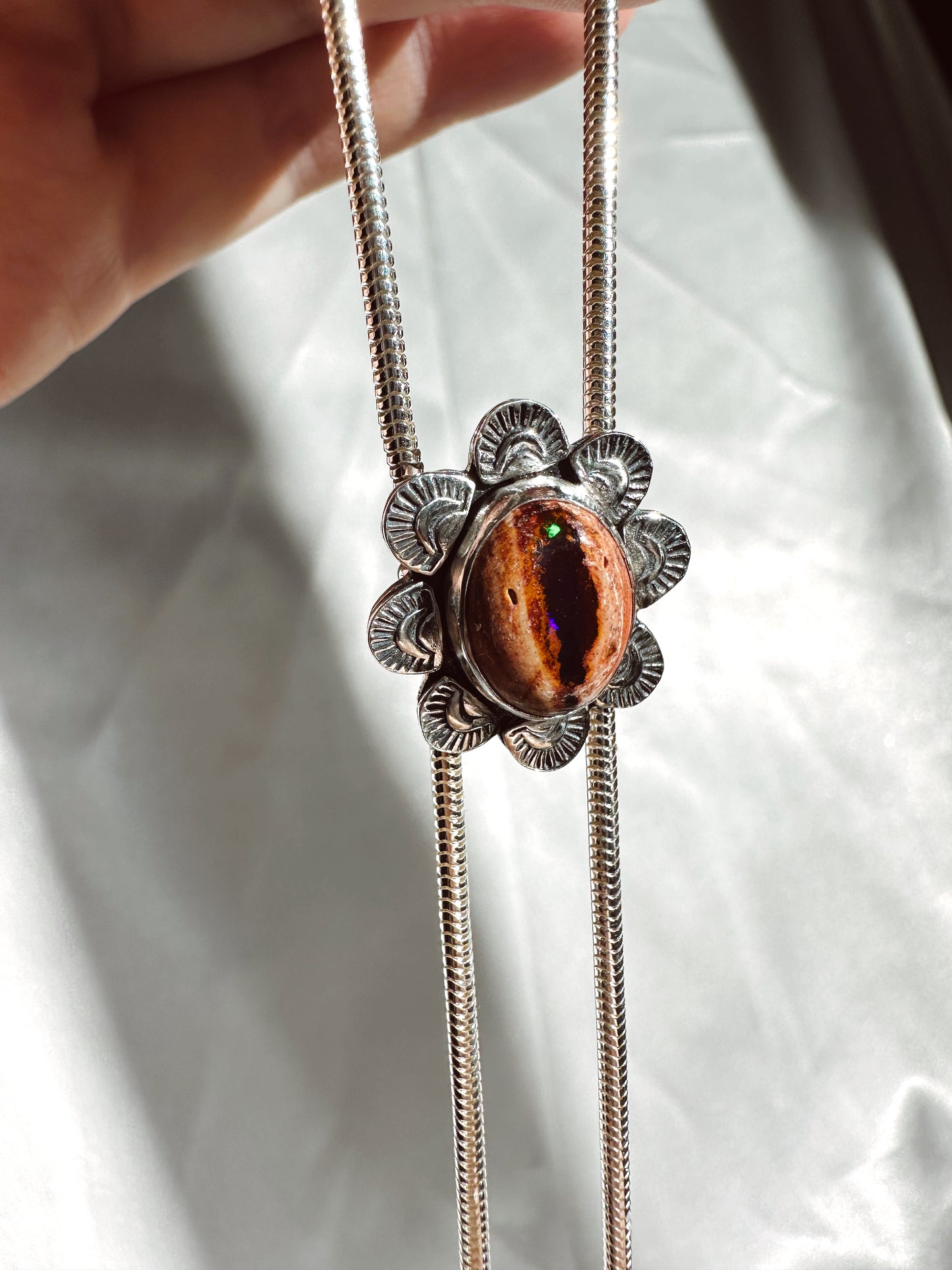 Fire Opal Chain Bolo