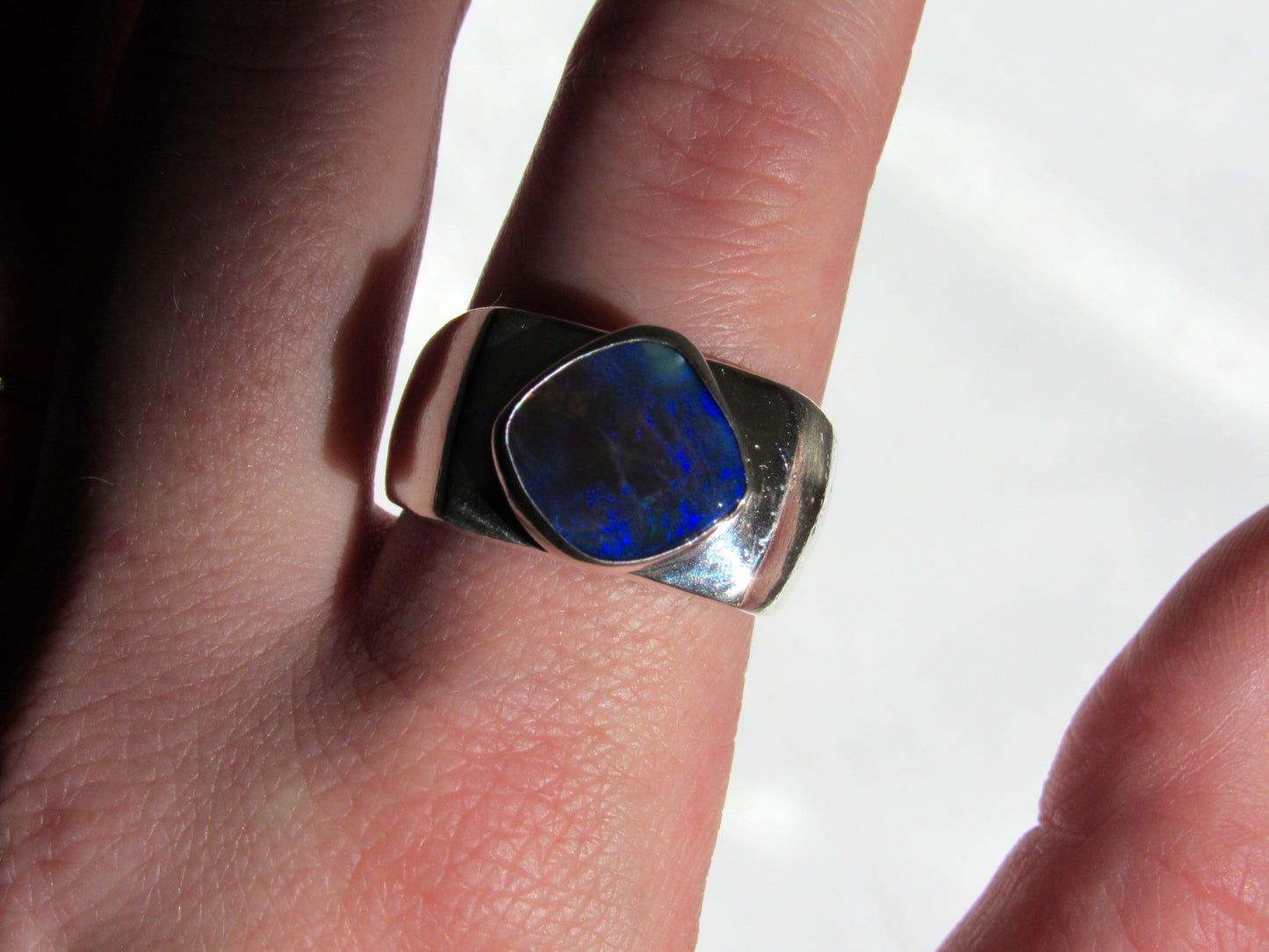 Lightning Ridge Opal Signet - Size 11