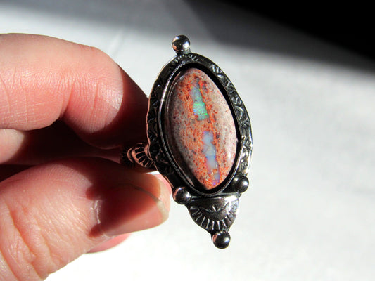 Fire Opal Ring - Finish in Your Size