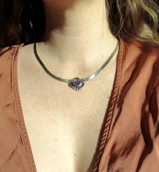 Herringbone Necklace - Australian Opal
