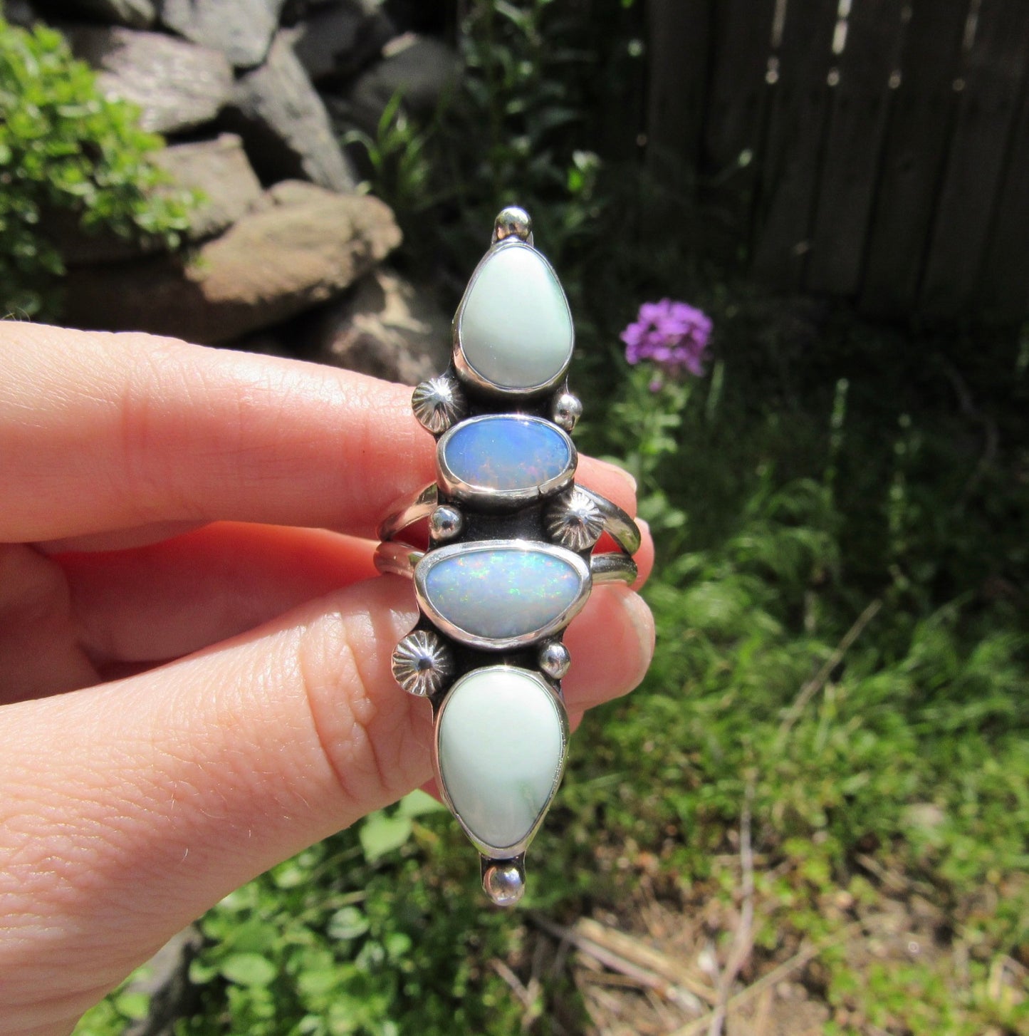 Opal & Turquoise Ring - Size 10.5