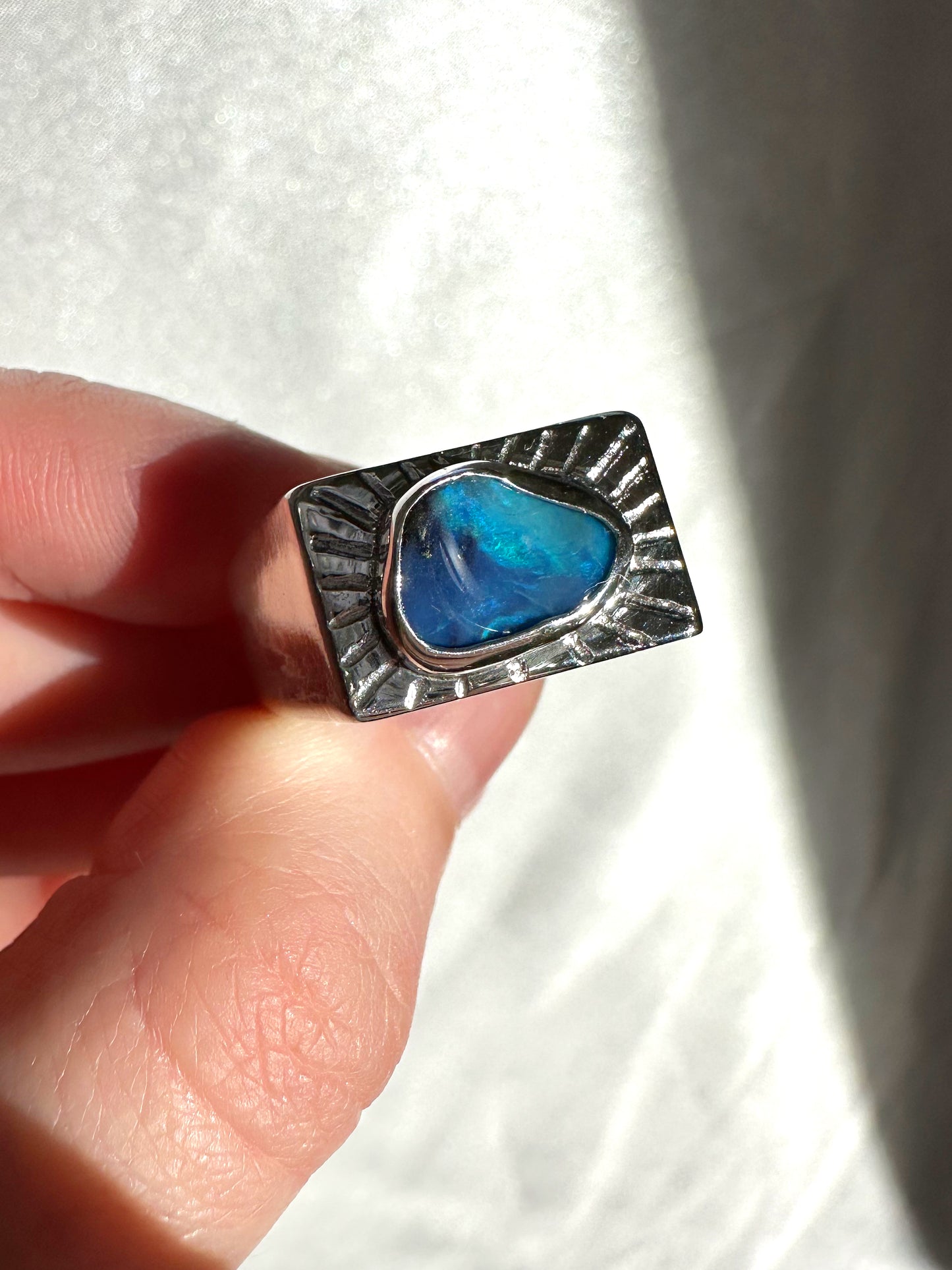 Boulder Opal Signet - Size 8.5
