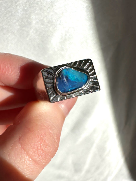 Boulder Opal Signet - Size 8.5