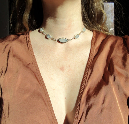 Multi-Stone Choker in Moonstone