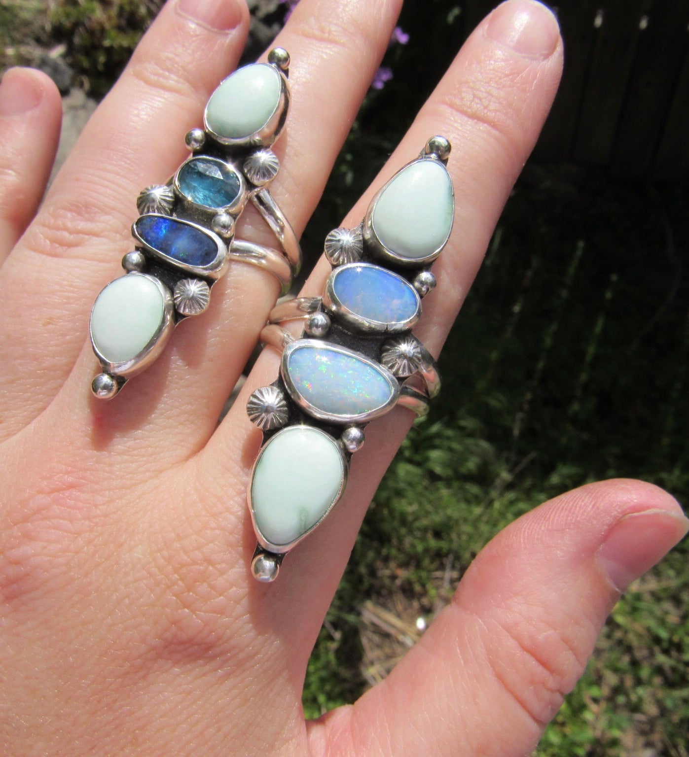 Opal & Turquoise Ring - Size 10.5