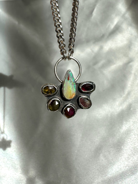 Bloom Necklace in Pipe Opal & Tourmaline