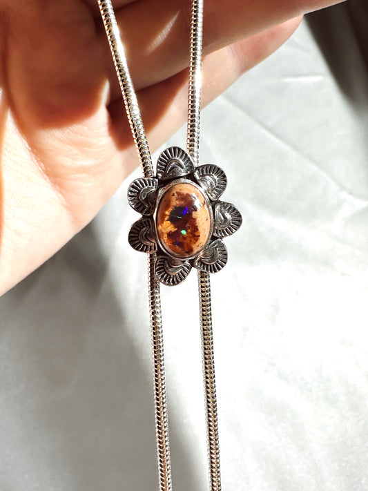 Fire Opal Chain Bolo