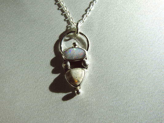 Australian Opal & Fire Opal Pendant #1