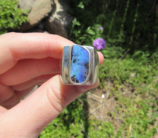 Australian Opal Signet Ring - Size 7