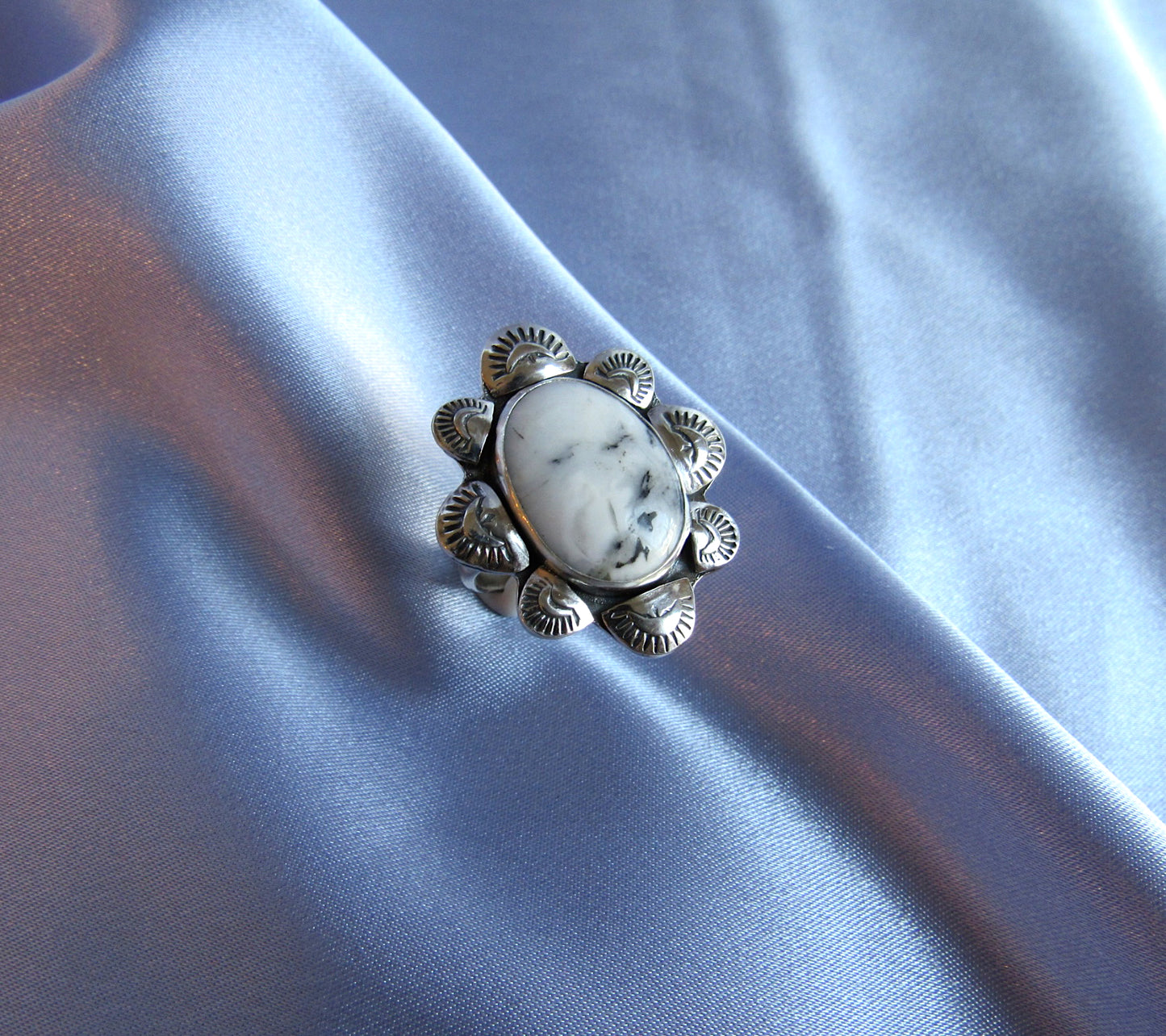 White Buffalo Statement Ring - Size 8.5