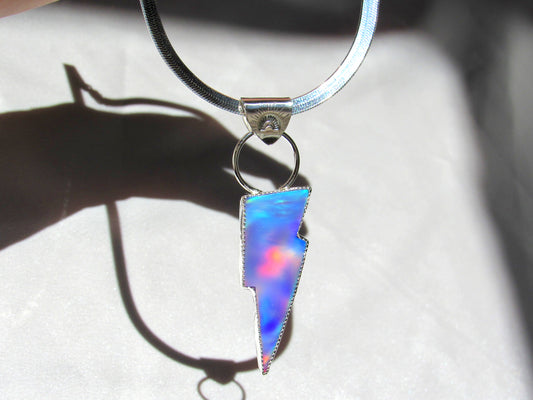 Aurora Opal Bolt Herringbone Necklace