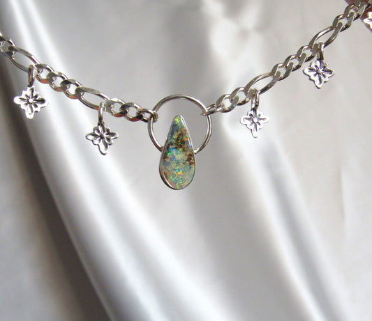 Australian Opal Star Charm Necklace