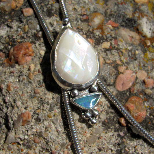 Opal & Mother of Pearl Chain Bolo